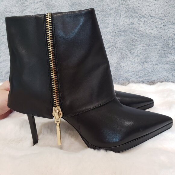 Steve Madden Renee Leather foldover pointed toe Booties Women's Sizes Night out - Picture 7 of 12